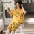 Yellow Colour Black Eye Printed Deisgn Full Sleeves Round Neck Ladies Night Suit comfortable pajama suit printed night dress for women and girls